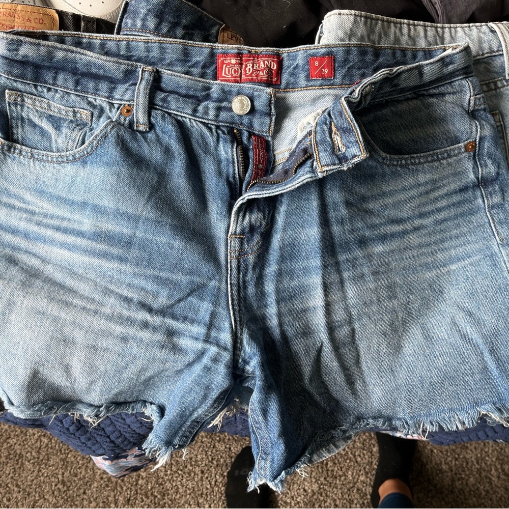 Lucky Brand Blue Jean Shorts with Frayed Hem